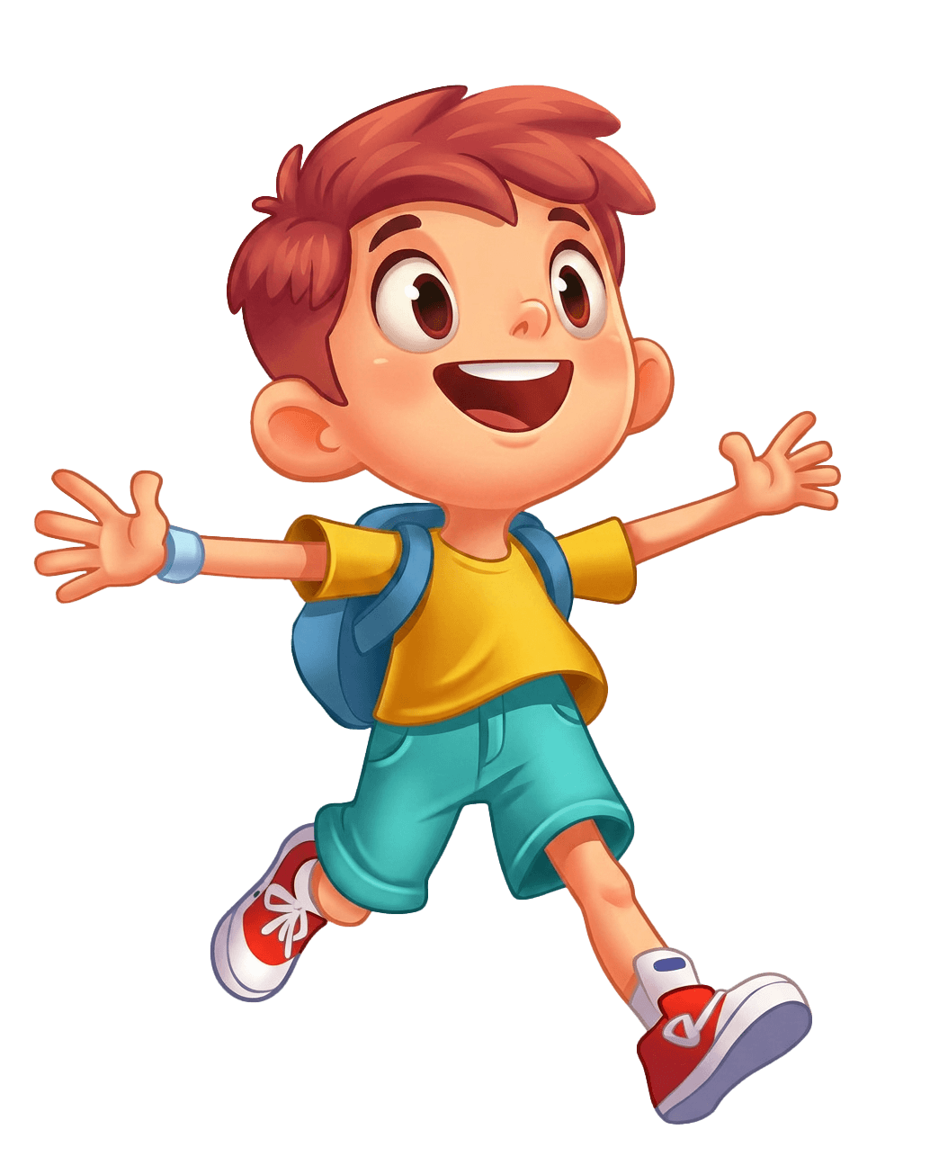 Illustrated child hero of the story