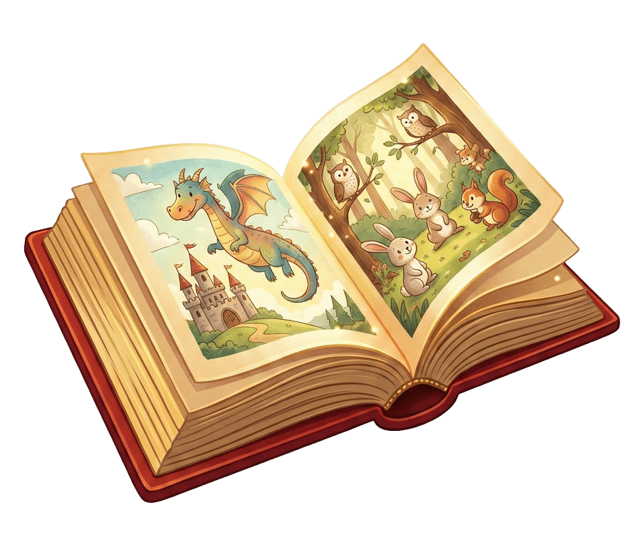Open illustrated book